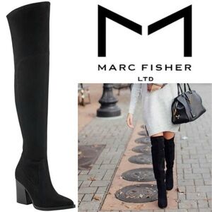 Marc Fisher “Meyana” Black Over the Knee Boots